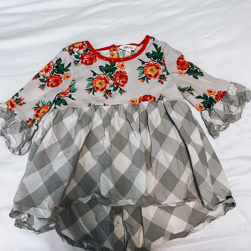 Matilda jane girls rose checkered top